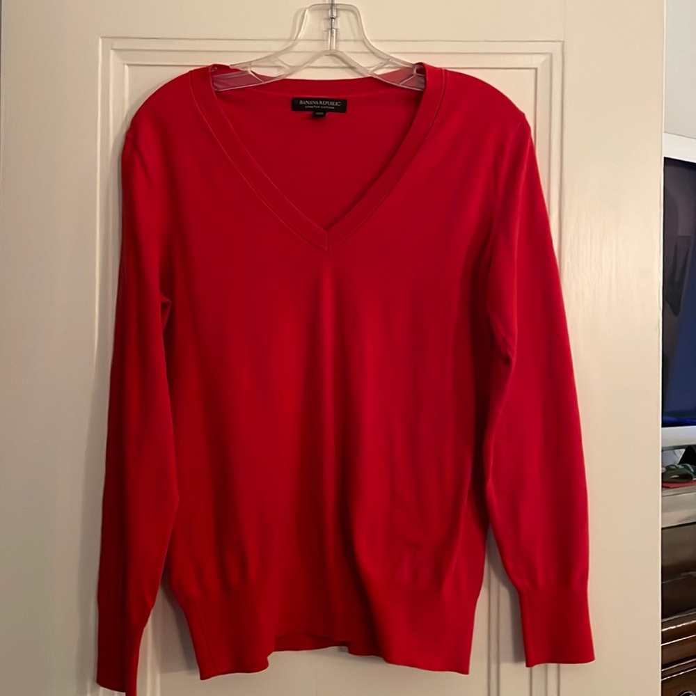 Banana Republic Red V neck Sweater